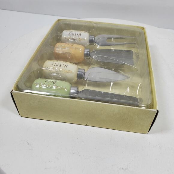 Nibble Pick Garden Party Hors d'oeuvres Set of 4 OPEN BOX Gift Set - Picture 5 of 6